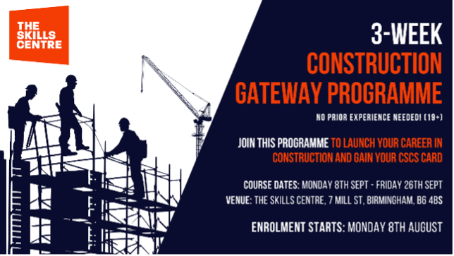 The Skills Centre - 3-Week CSCS Construction Gateway Programme (Aged 19+)