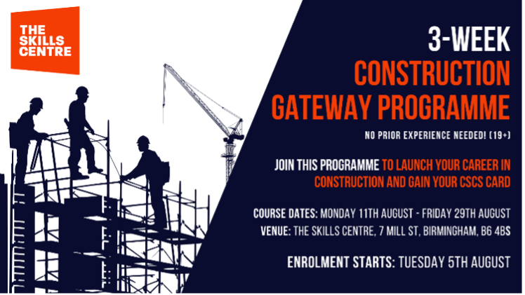 The Skills Centre – 3-Week CSCS Construction Gateway Programme (Aged 19+)